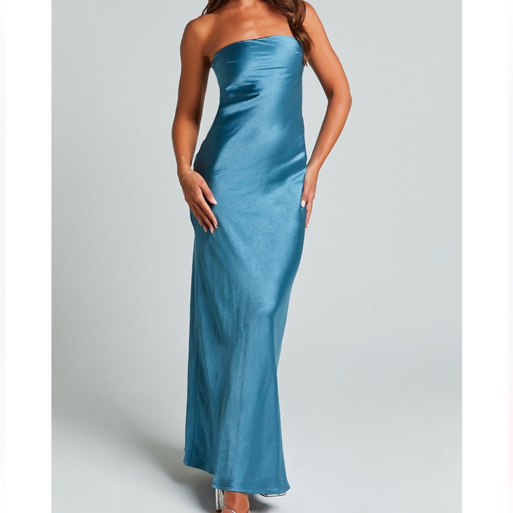 Showpo. - Elegant Blue Satin Dress